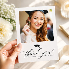 Modernes Foto der Minimalistisch Graduierungsparte Dankeskarte