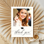 Modernes Foto der Minimalistisch Graduierungsparte Dankeskarte