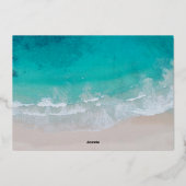 modernes Foto der Strandfamilie Folien Feiertagskarte (Rückseite)