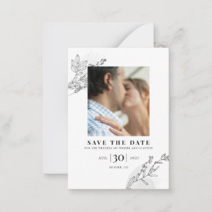 Modernes Foto der Verlobung Save the Date Mitteilungskarte