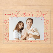 Modernes Foto des Roten Schriftsatzes zum Valentin Acryleinladungen (Vorderseite)