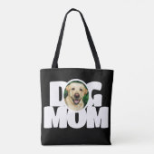 Modernes Foto Dog Mama Einfach Schwarz Tasche (Rückseite)