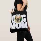 Modernes Foto Dog Mama Einfach Schwarz Tasche (Von Nahem)