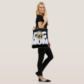 Modernes Foto Dog Mama Einfach Schwarz Tasche (Am Model)