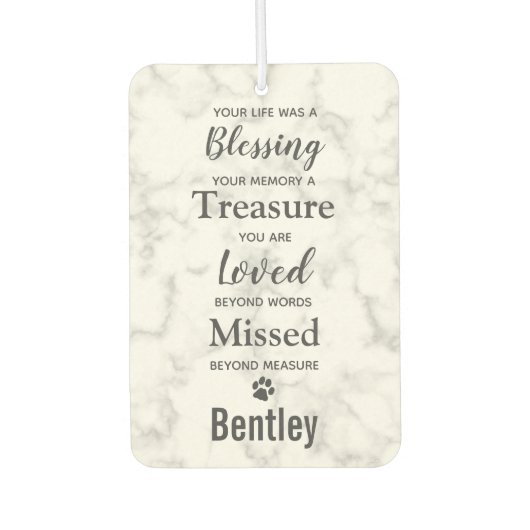 Modernes Foto Dog Pet Memorial Foto Autolufterfrischer (Vorderseite)