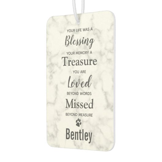 Modernes Foto Dog Pet Memorial Foto Autolufterfrischer (Links)