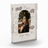 Modernes Foto Doodle Abschluss Beige Keepake (Links)