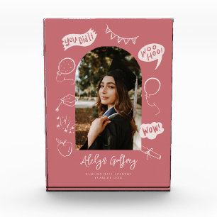 Modernes Foto Doodle Abschluss Blush Pink Keepake