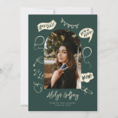 Modernes Foto Doodle Abschluss Green Ankündigung (Vorderseite)