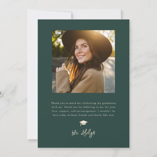 Modernes Foto Doodle Abschluss Green Ankündigung (Rückseite)