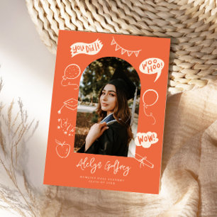 Modernes Foto Doodle Abschluss Orange Ankündigung
