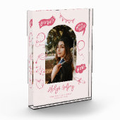 Modernes Foto Doodle Abschluss Pink Keepake (Links)