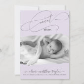 Modernes Foto-Drehpapier Frame Birth Ankündigung (Vorderseite)