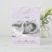 Modernes Foto-Drehpapier Frame Birth Ankündigung (Stehend Vorderseite)