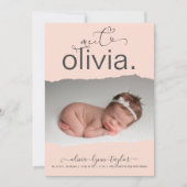 Modernes Foto-Drehpapier Frame Birth Ankündigung (Vorderseite)