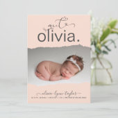 Modernes Foto-Drehpapier Frame Birth Ankündigung (Stehend Vorderseite)