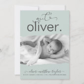 Modernes Foto-Drehpapier Frame Birth Ankündigung (Vorderseite)