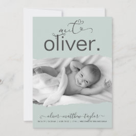 Modernes Foto-Drehpapier Frame Birth Ankündigung