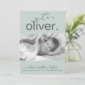 Modernes Foto-Drehpapier Frame Birth Ankündigung (Stehend Vorderseite)