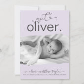 Modernes Foto-Drehpapier Frame Birth Ankündigung (Vorderseite)