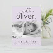 Modernes Foto-Drehpapier Frame Birth Ankündigung (Stehend Vorderseite)