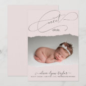 Modernes Foto-Drehpapier Frame Birth Ankündigung (Vorne/Hinten)