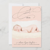 Modernes Foto-Drehpapier Frame Birth Ankündigung (Vorderseite)