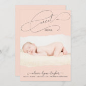 Modernes Foto-Drehpapier Frame Birth Ankündigung (Vorne/Hinten)