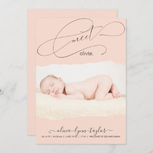 Modernes Foto-Drehpapier Frame Birth Ankündigung