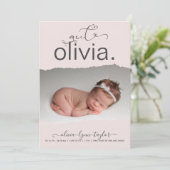 Modernes Foto-Drehpapier Frame Birth Ankündigung (Stehend Vorderseite)