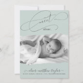 Modernes Foto-Drehpapier Frame Birth Ankündigung (Vorderseite)