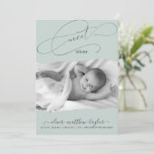 Modernes Foto-Drehpapier Frame Birth Ankündigung (Stehend Vorderseite)