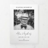 Modernes Foto-Dreifach-Beerdigungsdenkprogramm Dreifach Gefaltete Ankündigung (Cover)