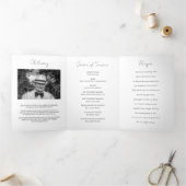 Modernes Foto-Dreifach-Beerdigungsdenkprogramm Dreifach Gefaltete Ankündigung (Innenseite)