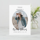 Modernes Foto Dusty Blue Brautparty Einladung (Stehend Vorderseite)