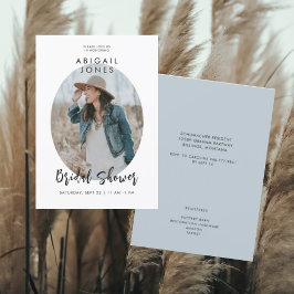 Modernes Foto Dusty Blue Brautparty Einladung