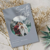 Modernes Foto Dusty Blue Save The Date