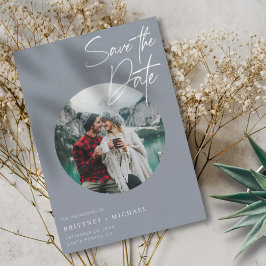 Modernes Foto Dusty Blue Save The Date