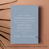 Modernes Foto Dusty Blue Wedding Empfang Einladung