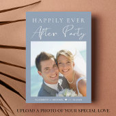 Modernes Foto Dusty Blue Wedding Empfang Einladung