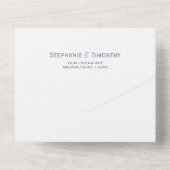 Modernes Foto Dusty Blue Wedding RSVP All In One Einladung (Rückseite)