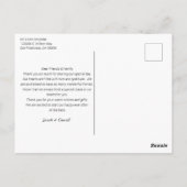 Modernes Foto Dusty Blue Wedding Vielen Dank Postkarte (Rückseite)