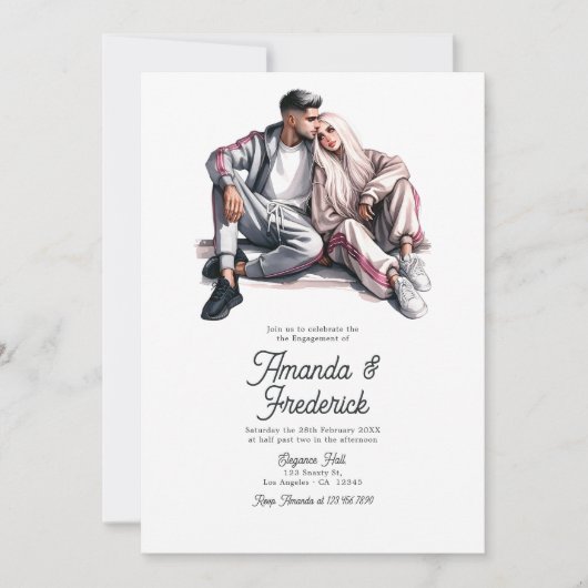 Modernes Foto einer engagierten Partei Einladung (Vorderseite)