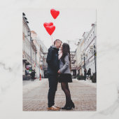 Modernes Foto Einfache Hochzeit Folieneinladung (Rückseite)