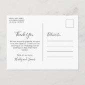 Modernes Foto Einfache Hochzeit Vielen Dank Postkarte (Rückseite)