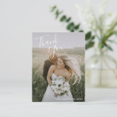 Modernes Foto Einfache Hochzeit Vielen Dank Postkarte (Stehend Vorderseite)