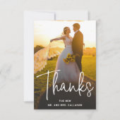 Modernes Foto Einfache Liebe und Dank Hochzeit Dankeskarte (Vorderseite)