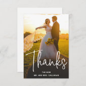 Modernes Foto Einfache Liebe und Dank Hochzeit Dankeskarte (Vorne/Hinten)