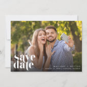 Modernes Foto Einfache Typografie Hochzeit Save The Date (Vorderseite)