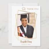 Modernes Foto, einfacher Abschluss Dankeskarte (Vorderseite)